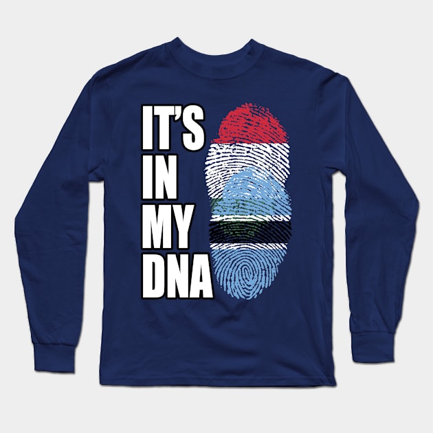 Hungarian And Botswanan Mix Heritage DNA Flag Long Sleeve T-Shirt by Just Rep It!!